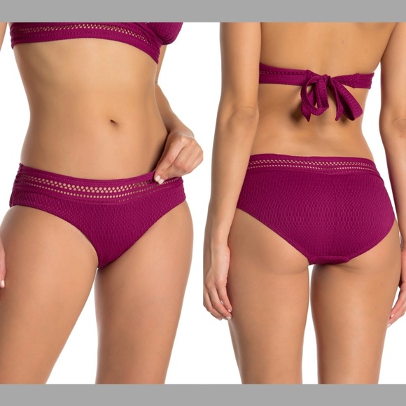 NEW Robin Piccone Perla Banded Hipster Bikini Bottoms in Orchid [ Medium ]‎ - Picture 1 of 12